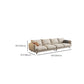 Scandinavian Sofa with Square Arms and Beige Loose Back in Solid Wood