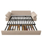 Sofá para dormir de cuero de color beige 32.28 "Cama de sofá ancho con colchón desmontable