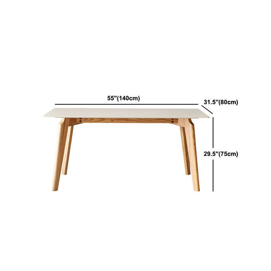 モダンな焼結石トップダイニングセット長方形1/4/5ピース木製ダイニングルームテーブルセット
