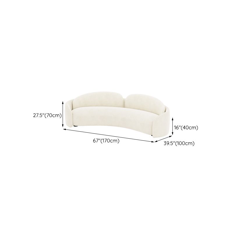 Contemporary Fabric Living Room White Cushions Tuxedo Arm Seating
