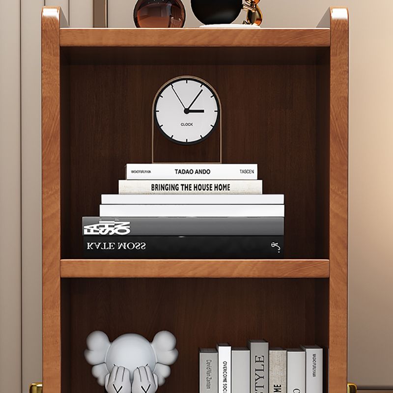 4 ripiani tavolino notturno in legno massiccio moderno con gambe, 43,1 "di altezza