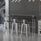 Industrial Black Wood Pub Table with Rectangle Table Top Silver Trestle Table - 42" H Clearhalo 'Bar Furniture' 'Bar Tables' 'bar_tables' 'furn' 'furn_bar_tables' 'Furniture' 'furniture_bar_tables' 'Kitchen & Dining Furniture' 1200x1200_f4b7632f-a8a3-4661-ad9a-45472cc02a25