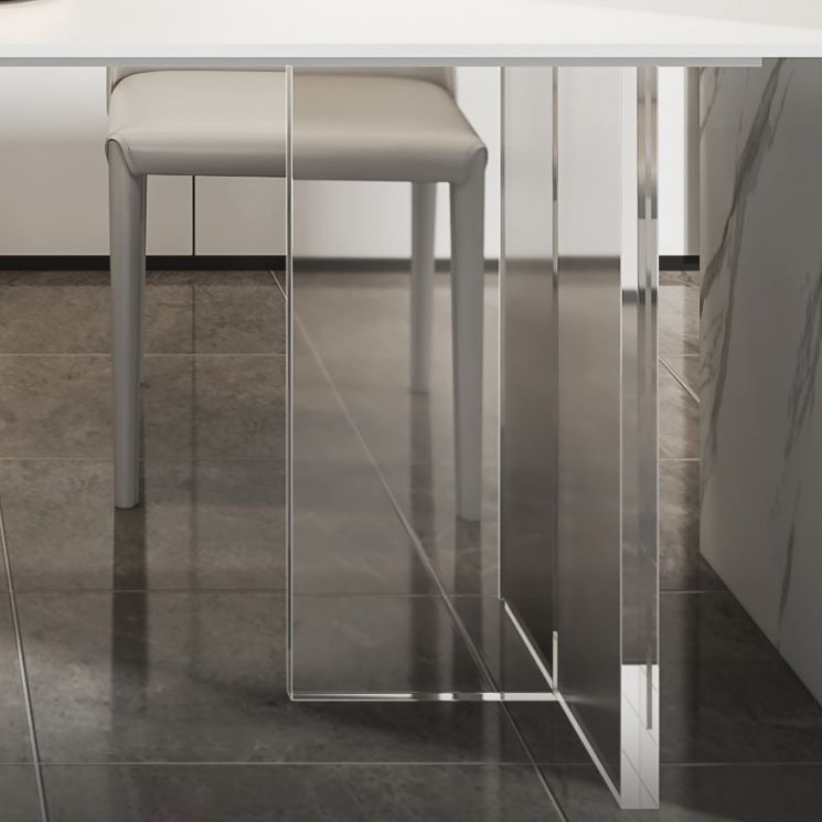 Modern Style Sintered Stone Dining Table Set White 1/4/6/7/8 Pieces Dining Set Clearhalo 'Dining Room Sets' 'Dining Tables & Seating' 'dining_room_set' 'furn' 'furn_dining_room_set' 'Furniture' 'Kitchen & Dining Furniture' 1200x1200_f4b7a725-c873-424e-b673-f45e570f055c