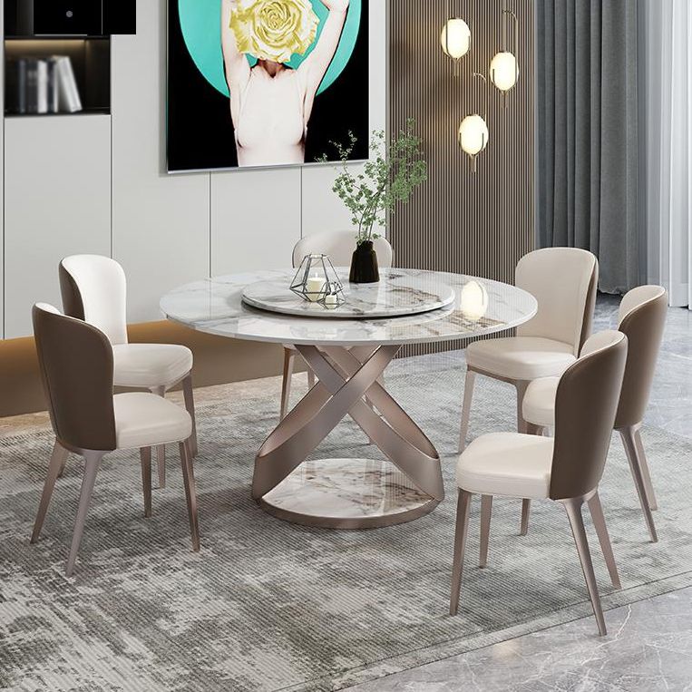 Modern Round Dining Table Sintered Stone Dining Table with Pedestal Table Clearhalo ' dining_table' 'Dining Tables & Seating' 'Dining Tables' 'furn' 'furn_dining_table' 'Furniture' 'furniture_dining_table' 'Kitchen & Dining Furniture' 'kitchen&dining_furn' 'kitchen' 'kitchen_dining_table' 1200x1200_f4b7a813-bed4-4a64-8fc8-db2e4dae1363
