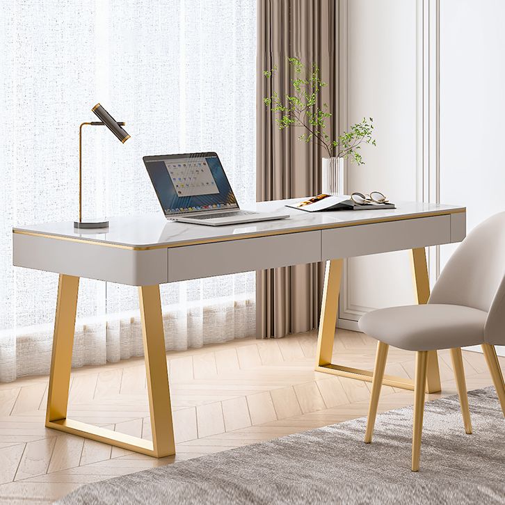 Scrivania rettangolare per ufficio rettangolare banco di computer con 2 cassetti