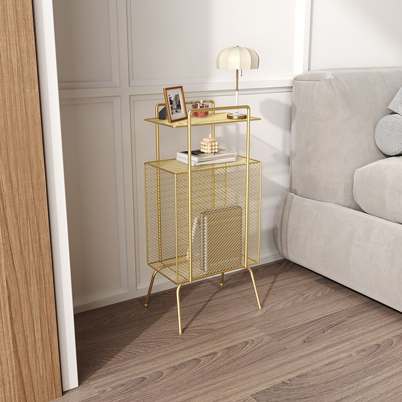 Metalen glamour bed nachtkastje open opbergpoten inbegrepen nachttafel planken