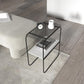 Modern Rectangular Glass Side End Table Sled Side Table with Metal Base Clearhalo 'Coffee & Accent Tables' 'End & Side Tables' 'end_side_tables' 'furn' 'furn_end_side_tables' 'Furniture' 'Living Room Furniture' 1200x1200_f4b8b33b-8e61-4f21-bef0-67b5c9a48cd2