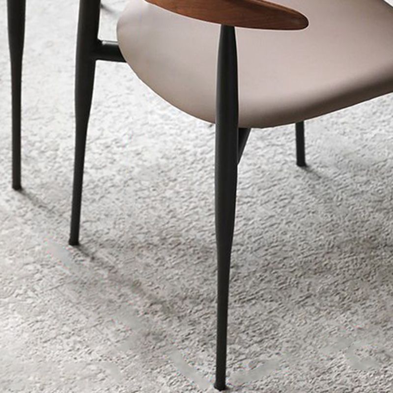 Armless Dining Chairs Industrielle Kunstleder -Seitenstühle für Esszimmer