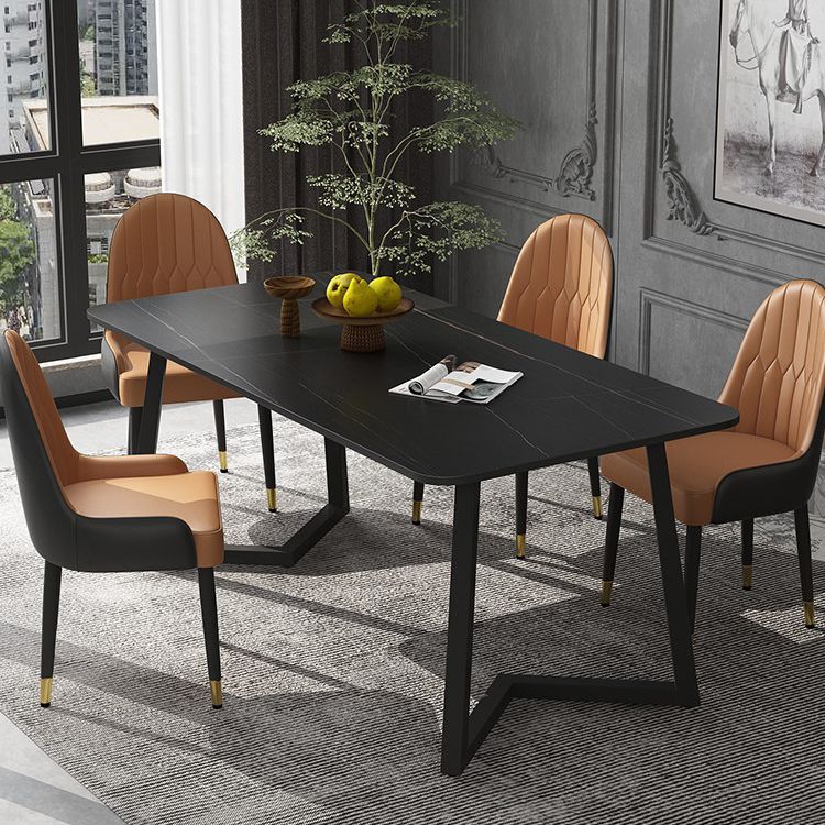 Industrial Style Stone Dining Table Double Pedestal Dining Room Collection Clearhalo ' dining_table' 'Dining Tables & Seating' 'Dining Tables' 'furn' 'furn_dining_table' 'Furniture' 'furniture_dining_table' 'Kitchen & Dining Furniture' 'kitchen&dining_furn' 'kitchen' 'kitchen_dining_table' 1200x1200_f4b90361-f318-457d-9b5b-64ae027039c7