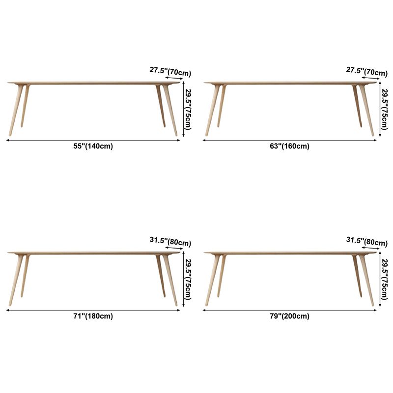 Rectangle Pine Solid Wood Table Modern Dining Table with 4 Legs for Restaurant Clearhalo ' dining_table' 'Dining Tables & Seating' 'Dining Tables' 'furn' 'furn_dining_table' 'Furniture' 'furniture_dining_table' 'Kitchen & Dining Furniture' 'kitchen&dining_furn' 'kitchen' 'kitchen_dining_table' 1200x1200_f4b98c5d-4438-4434-8fa6-f4b792fbd57c