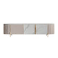 Glam TV Media Stand Enclosed Storage Media Console with Legs