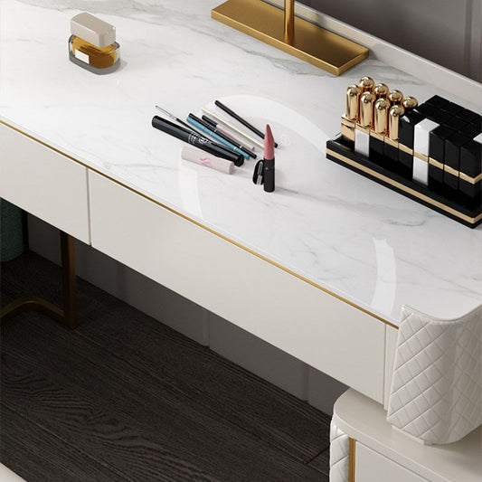 Tavolo da trucco per vanità glam in legno set da 5 cassetti da toeletta