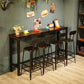 Brown Wood Top Counter Table Metal Black Legs Industrial Bar Table for Restaurant Clearhalo 'Bar Furniture' 'Bar Tables' 'bar_tables' 'furn' 'furn_bar_tables' 'Furniture' 'furniture_bar_tables' 'Kitchen & Dining Furniture' 1200x1200_f4bfe508-b459-41dd-9163-1beef813ba21