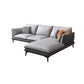 Faux Leather Sofa & Chaise Modern Flared Arm Sofa in Light Grey