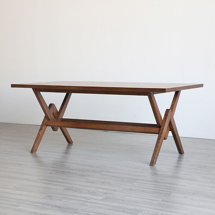 Rectangle Pine Wood Table with Trestle Base Modern Dining Table for Restaurant Clearhalo ' dining_table' 'Dining Tables & Seating' 'Dining Tables' 'furn' 'furn_dining_table' 'Furniture' 'furniture_dining_table' 'Kitchen & Dining Furniture' 'kitchen&dining_furn' 'kitchen' 'kitchen_dining_table' 1200x1200_f4c03c2a-c0a1-4be9-93ee-9d9306bc64f8