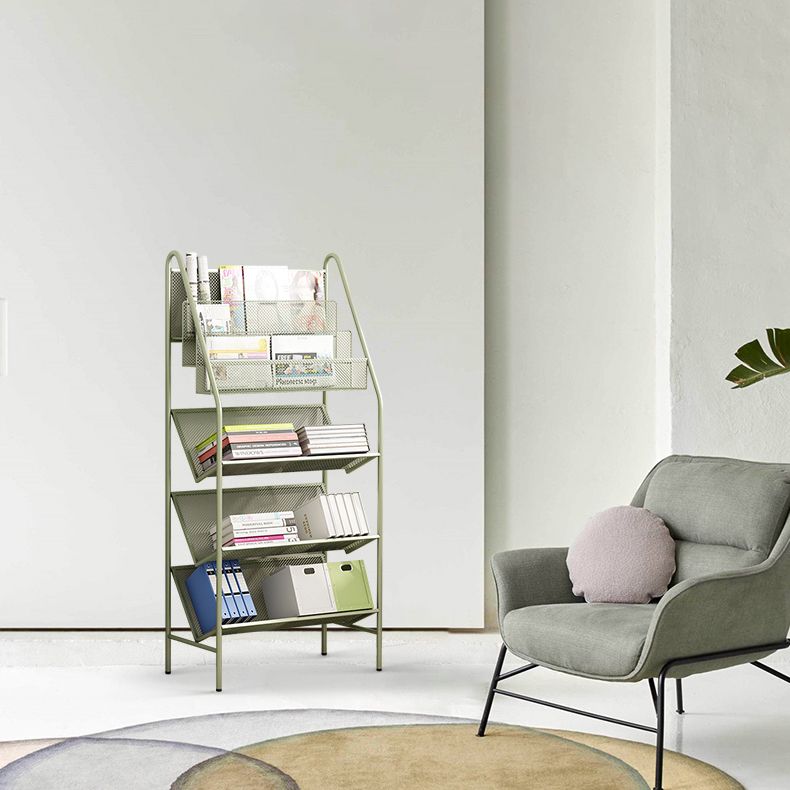 Contemporary Metal Ladder Bookshelf Closed Back Vertical Iron Bookcase Clearhalo 'Bookcases' 'furn' 'furn_bookcases' 'Furniture' 'furniture_bookcases' 'Office Furniture' 1200x1200_f4c05745-1cb6-4d8a-8fca-dce3f783a8f7