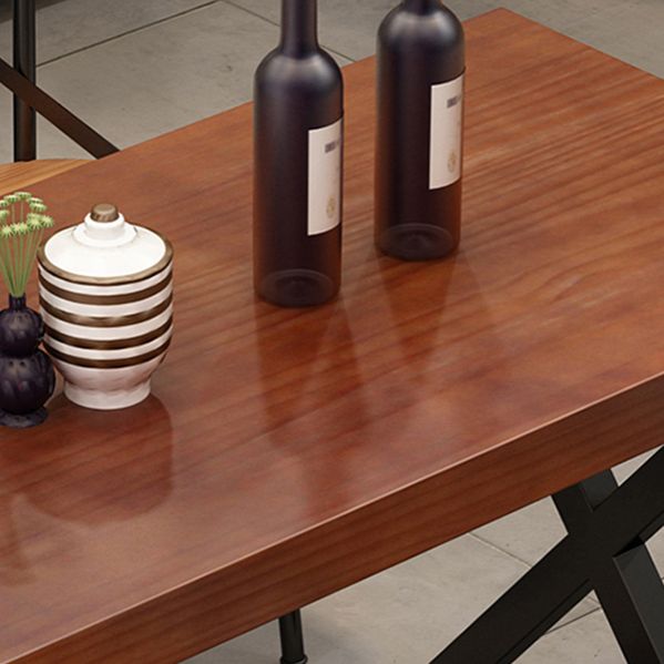 Table de salle à manger en bois de pin pour la maison, Table marron de Style industriel