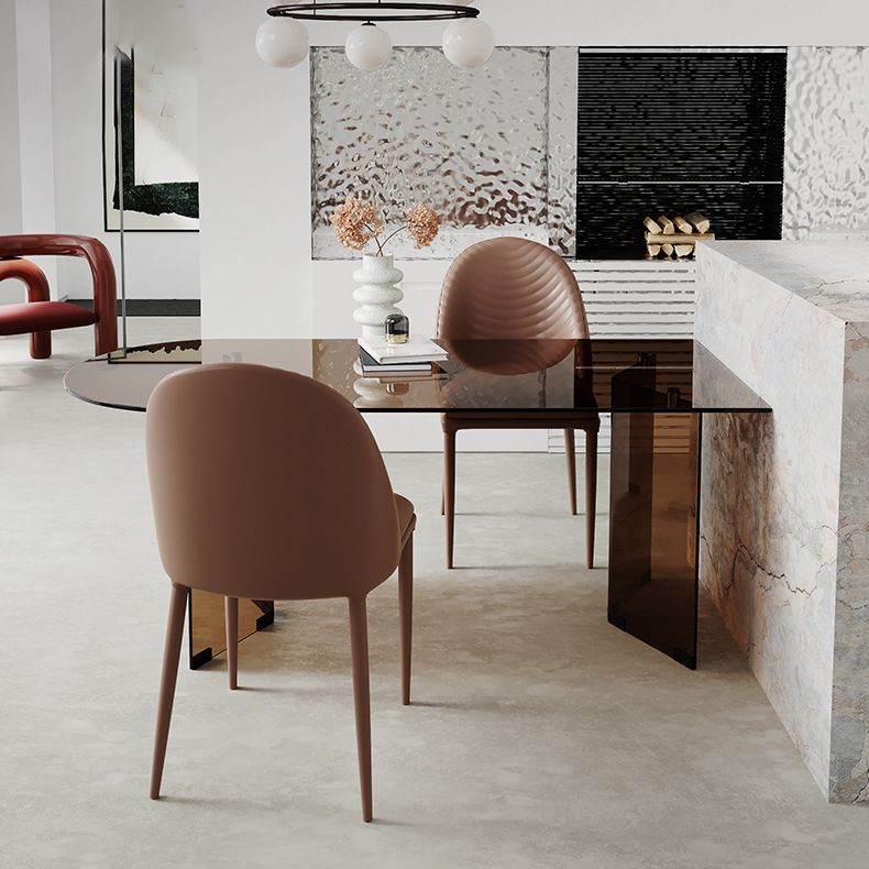 グラスダイニングルームコレクションモダンスタイルの家のための二重の台座家具