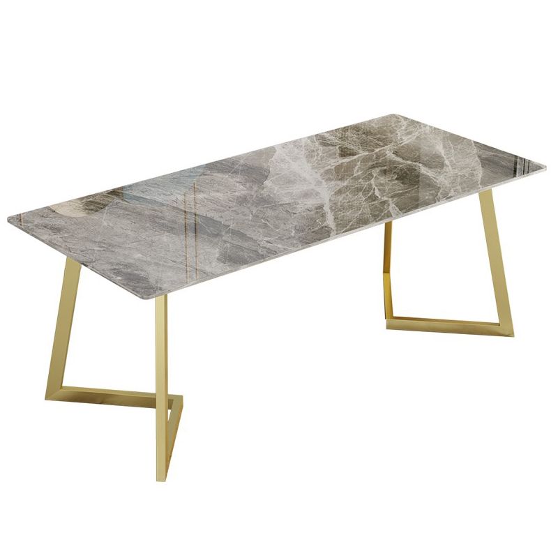 Metal Traditional Luxury Rectangular Dining Table Sintered Stone Table with Sled Base Clearhalo ' dining_table' 'Dining Tables & Seating' 'Dining Tables' 'furn' 'furn_dining_table' 'Furniture' 'furniture_dining_table' 'Kitchen & Dining Furniture' 'kitchen&dining_furn' 'kitchen' 'kitchen_dining_table' 1200x1200_f4c3322e-3d52-430e-a00a-01515d089353