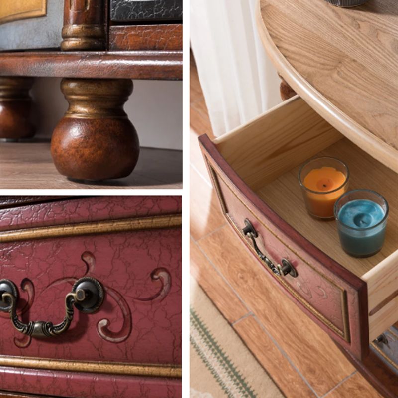 Industrial Solid Wood Cabinet with Drawers and 2 Doors Bombe Cabinet Clearhalo 'Cabinets & Chests' 'cabinets_chests' 'furn' 'furn_cabinets_chests' 'Furniture' 'Living Room Furniture' 1200x1200_f4c36b8d-3815-4688-b145-bcb6ce33b70b