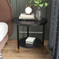 Nightand de table à accent en marbre faux contemporain 22,8 "Table table de nuit de lit avec 2 étagères
