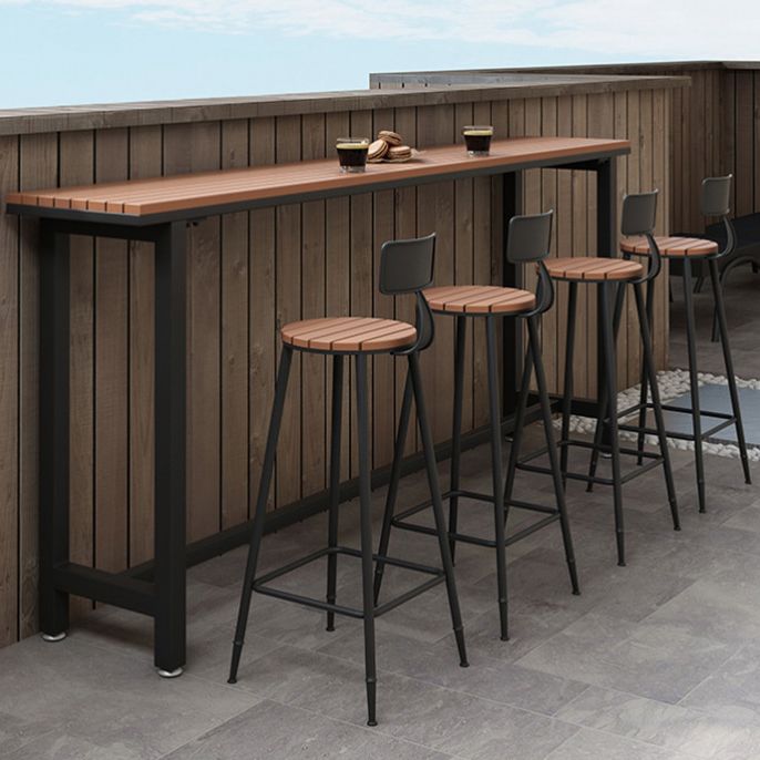 Modern 1/2/5 Pieces Reclaimed Wood Bar Table Set Fixed Table Counter Table Clearhalo 'Bar Furniture' 'furn' 'furn_home_bar_bar_sets' 'Furniture' 'Home Bars & Bar Sets' 'home_bar_bar_sets' 'Kitchen & Dining Furniture' 1200x1200_f4c5c93a-3115-4999-bad7-3c86ed97186d