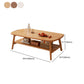 Contemporary Wooden Single Coffee Table 4 Legs Folding Cocktail Table with Storage Shelf Clearhalo 'Coffee & Accent Tables' 'Coffee Tables' 'coffee_tables' 'furn' 'furn_coffee_tables' 'Furniture' 'Living Room Furniture' 1200x1200_f4c5d09b-e282-4f57-9e83-08a42c283fb9