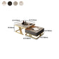 Glam Frame Couchtisch, Glas/Schiefer, quadratischer Cocktailtisch mit Schublade