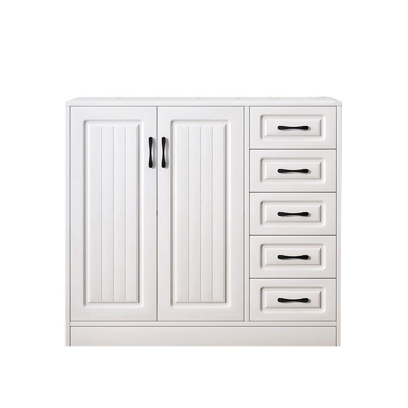 Modern Rectangle White Manufactured Wood Water Resistant Chest