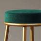 Nordic Backrest Armless Counter Stool Iron Bar Stool with Footrest and Cushion