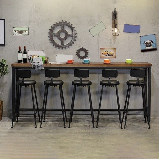 Industrial Bar Table Set 1/4/6/11 Pieces Solid Wood Pub Dining Set for Indoor Clearhalo 'Bar Furniture' 'furn' 'furn_home_bar_bar_sets' 'Furniture' 'Home Bars & Bar Sets' 'home_bar_bar_sets' 'Kitchen & Dining Furniture' 1200x1200_f4c7e5ec-bf38-45e4-b350-6ad1bb69be80