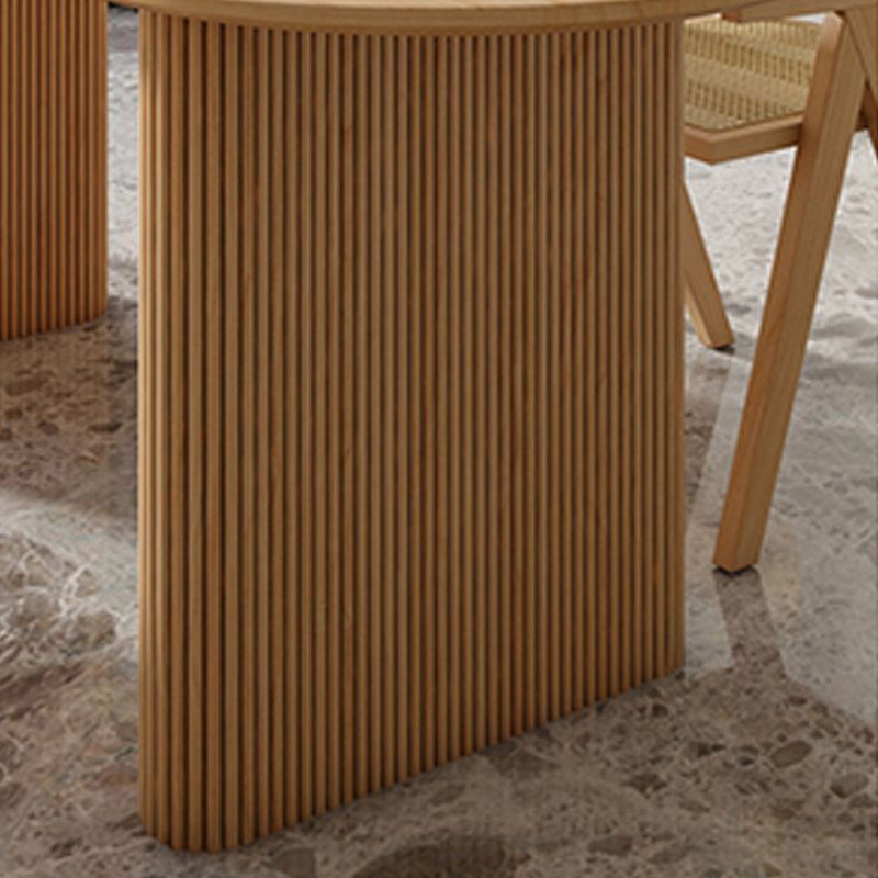Contemporary Solid Wood Dining Table Oval Double Pedestal Dining Table Clearhalo 'Dining Tables & Seating' 'Dining Tables' 'dining_table' 'furn' 'furn_dining_table' 'Furniture' 'Kitchen & Dining Furniture' 1200x1200_f4c85968-f040-48ab-901c-564db451fce4