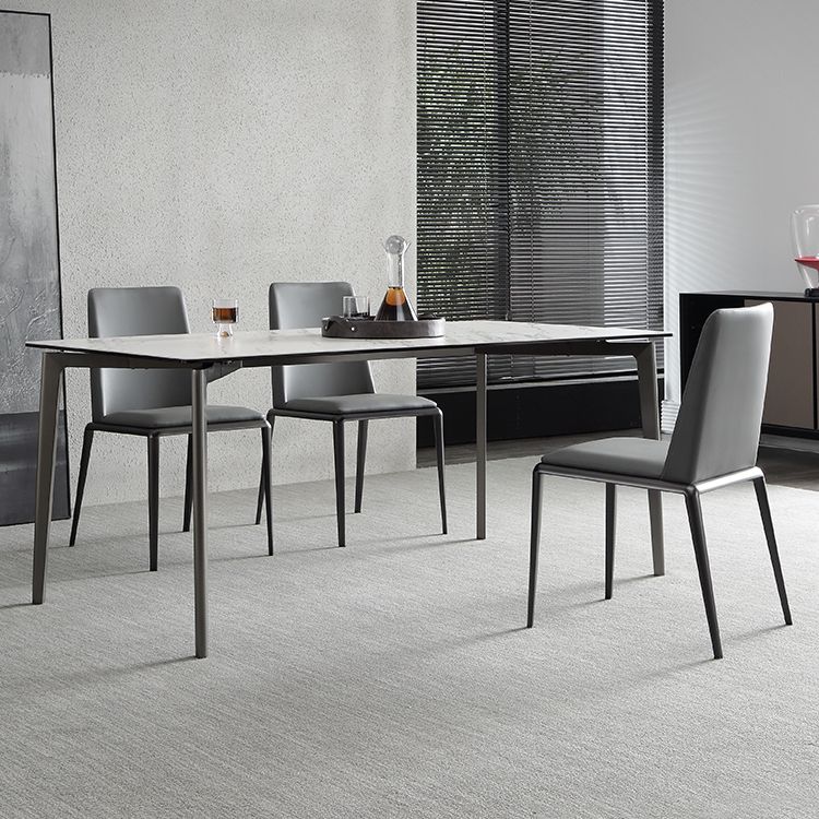 Sintered Stone Dining Table Luxury Style 4 Legs Rectangle Table for Home Clearhalo ' dining_table' 'Dining Tables & Seating' 'Dining Tables' 'furn' 'furn_dining_table' 'Furniture' 'furniture_dining_table' 'Kitchen & Dining Furniture' 'kitchen&dining_furn' 'kitchen' 'kitchen_dining_table' 1200x1200_f4c8b19c-bed3-4211-afcc-8d2650155fd7