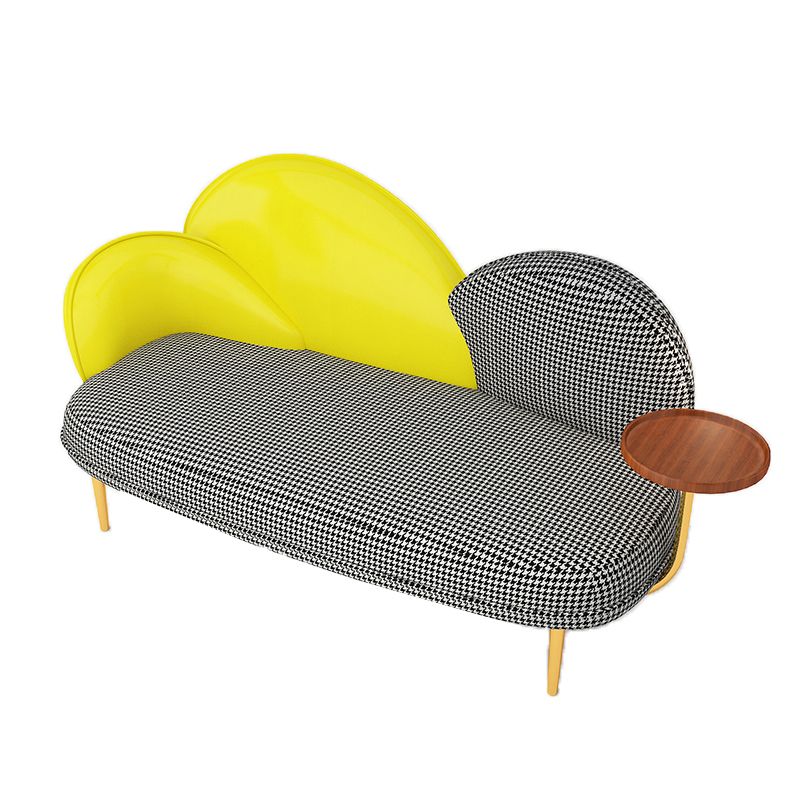 Hedendaagse gebogen bank hellende armbank met opslaglade voor woonkamer