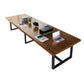Rectangle Trestle Base Industrial Table Wood Color Fixed Table of Solid Wood Clearhalo ' dining_table' 'Dining Tables & Seating' 'Dining Tables' 'furn' 'furn_dining_table' 'Furniture' 'furniture_dining_table' 'Kitchen & Dining Furniture' 'kitchen&dining_furn' 'kitchen' 'kitchen_dining_table' 1200x1200_f4cbbd41-2a06-46e6-914e-e5e3fa58b92c