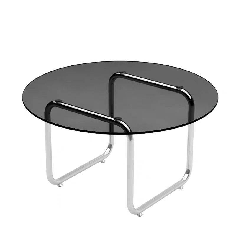 Ronde helderglazen cocktailtafel Moderne stalen sledesalontafel