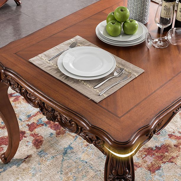 Medieval Modern Rubber Wood Dining Table for Restaurant Rectangle Table with 4 Legs Clearhalo 'Dining Tables & Seating' 'Dining Tables' 'dining_table' 'furn' 'furn_dining_table' 'Furniture' 'Kitchen & Dining Furniture' 1200x1200_f4cfbbb1-9737-46fe-819b-99e450e6ba26