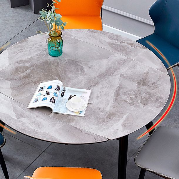 Modern Style Sintered Stone Dining Table Round Table with 4 Legs for Home Clearhalo ' dining_table' 'Dining Tables & Seating' 'Dining Tables' 'furn' 'furn_dining_table' 'Furniture' 'furniture_dining_table' 'Kitchen & Dining Furniture' 'kitchen&dining_furn' 'kitchen' 'kitchen_dining_table' 1200x1200_f4d01642-2221-4ab8-9c14-ed7cc37d61e6