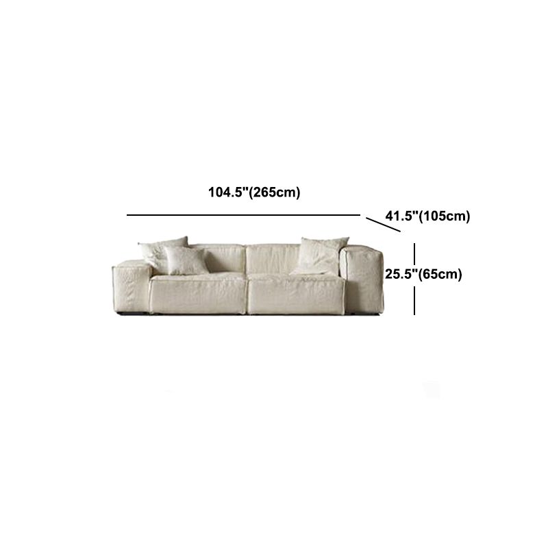 Coton Blend Square Abm Sofa sectionnel de 25,6 "High Cushion Back Sofa, blanc