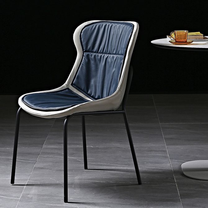 Industrial Style Leather Dining Chairs Solid Back Armless Dining Side Chairs Clearhalo ' kitchen&dining_furn' 'Dining Chairs' 'Dining Tables & Seating' 'dining_chair' 'furn' 'furn_dining_chair' 'Furniture' 'furniture_dining_chair' 'Kitchen & Dining Furniture' 'kitchen' 1200x1200_f4d218da-2b6b-47aa-891a-43b62fcce0c9