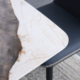 Rectangular Dining Table Modern Stone Top Dining Table with Double Pedestal Clearhalo ' dining_table' 'Dining Tables & Seating' 'Dining Tables' 'furn' 'furn_dining_table' 'Furniture' 'furniture_dining_table' 'Kitchen & Dining Furniture' 'kitchen&dining_furn' 'kitchen' 'kitchen_dining_table' 1200x1200_f4d2463b-eeb6-450b-be9f-32f27e681f14