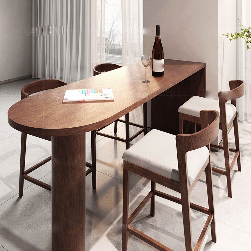 Solid Wood Bar Table Brown Dining Table for Kitchen Living Room Clearhalo 'Bar Furniture' 'Bar Tables' 'bar_tables' 'furn' 'furn_bar_tables' 'Furniture' 'Kitchen & Dining Furniture' 1200x1200_f4d2f053-9446-4474-ae0f-c8fa9d022c7c