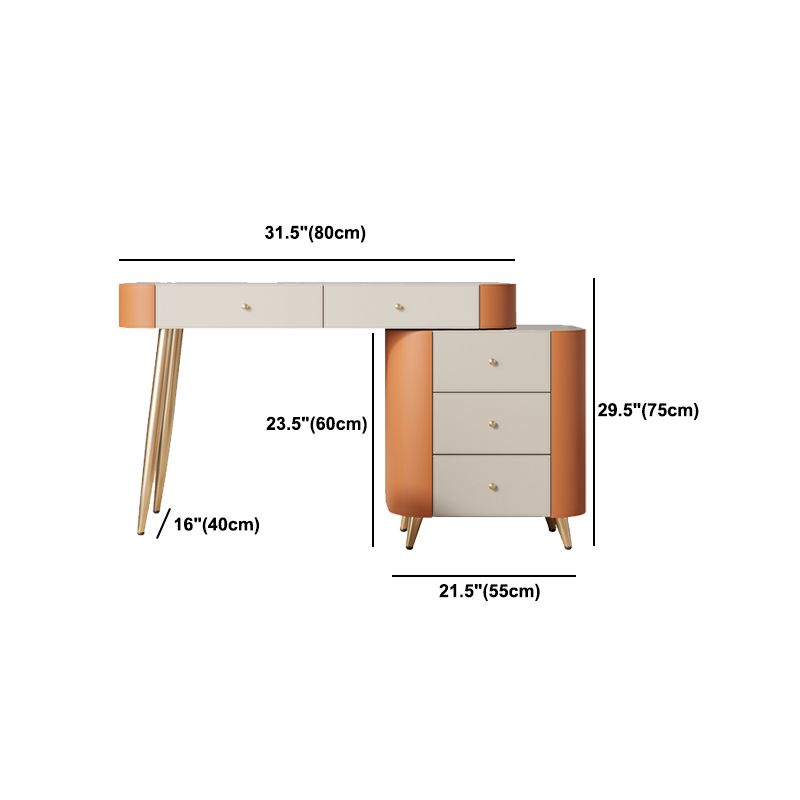 Luxuriöser Waschtisch mit gepolstertem Hocker 5 Speicherschubladen Eitelkeitsschreibtisch