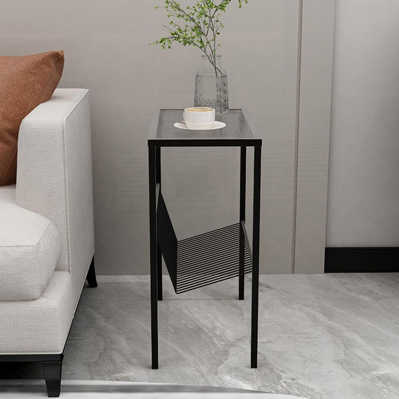 Modern Glass Top Night Table Open Storage 1-Shelf 23 Inch H Nightstand Clearhalo 'Bedroom Furniture' 'furn' 'furn_night_stand' 'Furniture' 'night_stand' 'Nightstands' 1200x1200_f4d56bd9-77a7-4d2a-966e-f02c0a13f19f