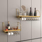 Wall Mounted Solid Wood Wine Bottle & Glass Rack Industrial Bottle Rack