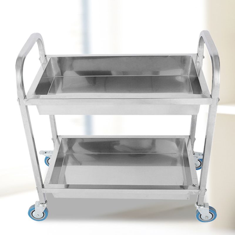 Moderne stijl metalen prep -tafel rechthoekige voorbereidingstabel met casters