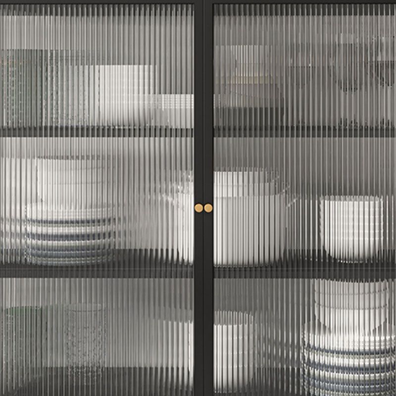 42'' Height Buffet Server Glass 2 Doors Metal Frame Dining Server for Living Room Clearhalo 'buffet_sideboard' 'Buffets & Sideboards' 'furn' 'furn_buffet_sideboard' 'Furniture' 'Kitchen & Dining Furniture' 1200x1200_f4d75a7a-3c6f-415d-bb5e-4a1831928c27