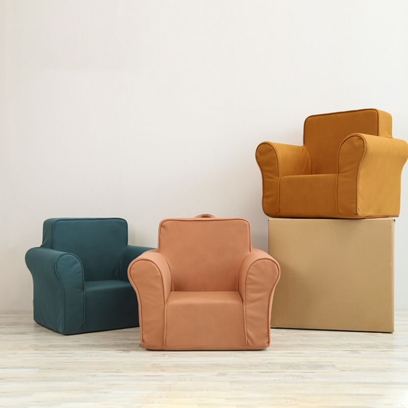 Modern Style Fabric Armrest Buffer Back Imitation Leather Arm Chair