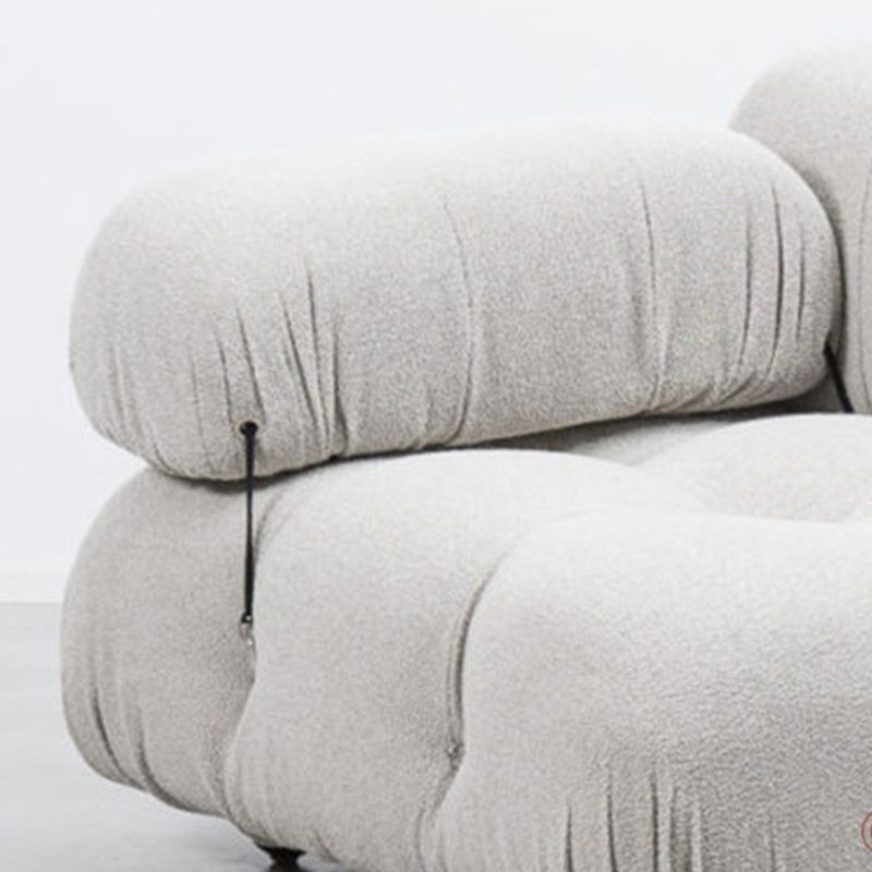 Tufted Cream 2-3-Seater Sofa Contemporary Pillow Top Arm Sofa