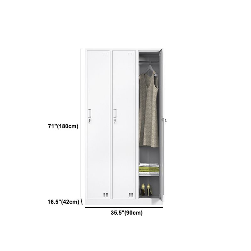 Eigentijdse stalen opbergkast wit metaal scharnierende deurkast